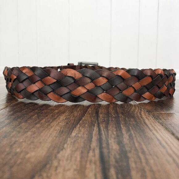 Aeropostale Y2K Woven Leather Belt Rugged Thick Durable Mens Size Medium Brown - Picture 3 of 16